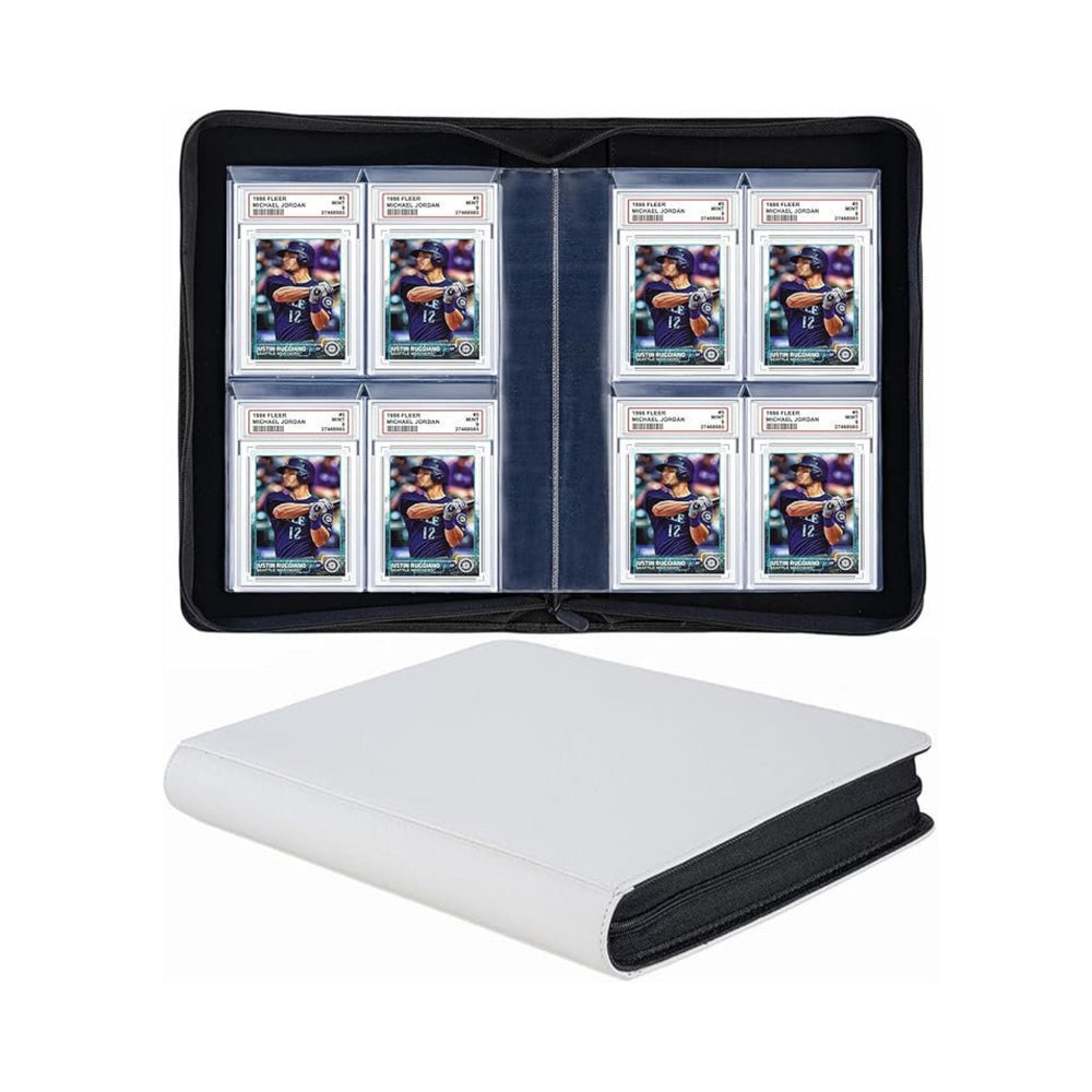 Superaimi 40 Pocket Graded Card Binder White 10 Pages 4 Pockets Per Page