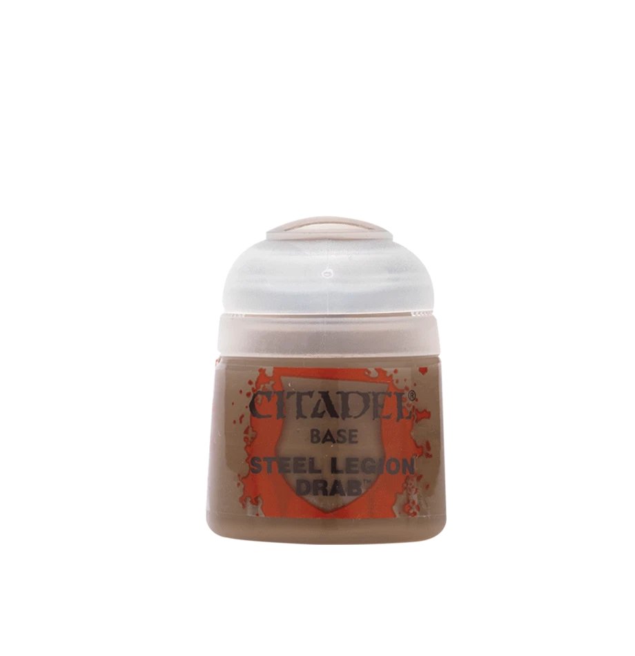 Warhammer Citadel Base Steel Legion Drab Paint Bottle 12ml