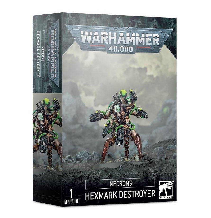 Warhammer 40,000 Necrons Hexmark Destroyer – Necron Elites Miniature with Six Enmitic Disintegrator Pistols, Citadel 50mm Base, Tabletop Wargaming Model Kit