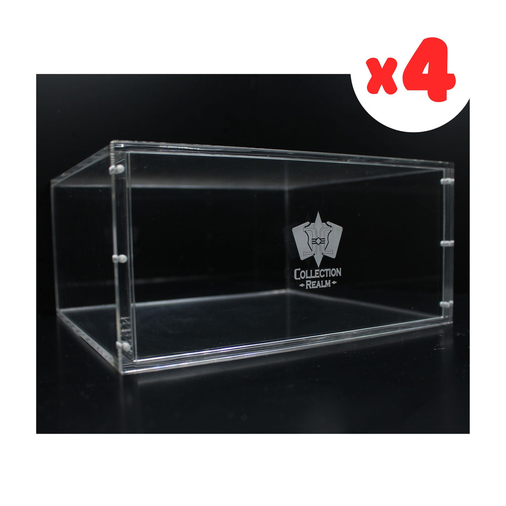 Pokémon Elite Trainer Box Acrylic Display Case – Stackable ETB Case Protector with Magnetic Lid, UV Protection, Compatible with Pokémon ETBs, 4-Pack