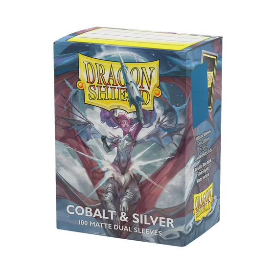 Dragon Shield D Matte Sleeves Cobalt and Silver 100 Count Trading Card Sleeves