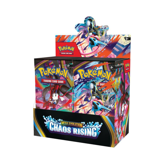 Pokemon TCG Chaos Rising Booster Box ME04 – Chaos Rising Expansion Set, Trading Card Game Booster Packs, Collectible Pokémon Cards for Players & Collectors