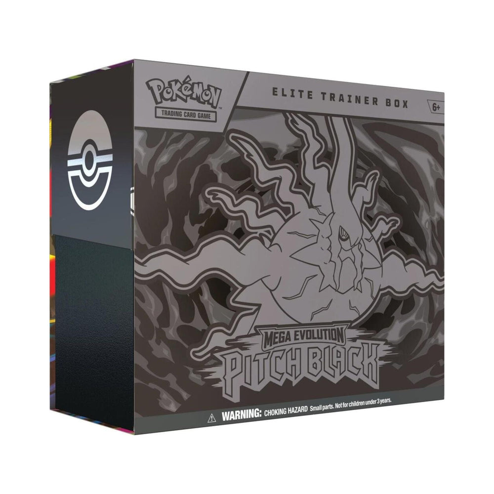 Pokémon TCG: Mega Evolution – Pitch Black Elite Trainer Box (ME05) | 9 Booster Packs, Darkrai ex, Zeraora ex, Card Sleeves, Dice, Energy Cards, Collector’s Box & Code Card