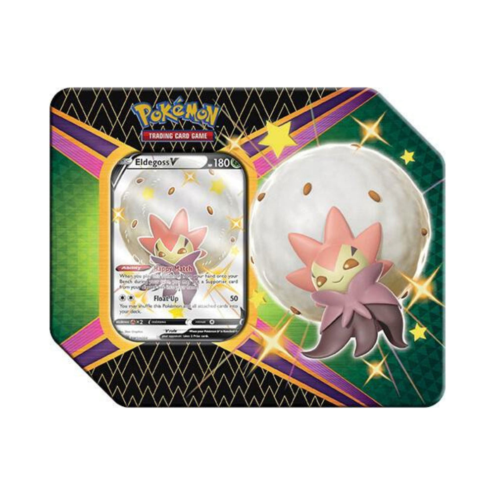 Pokemon TCG Shining Fates V Tin Eldegoss V Trading Card Game Cards Packs Storage Set