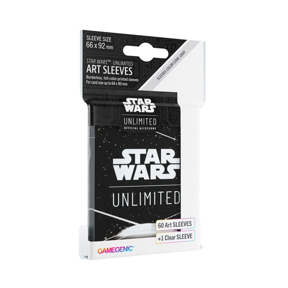Star Wars Unlimited Art Card Sleeves, Card Back White, 60 Standard Size Sleeves with 1 Clear Leader Sleeve, Durable Printed Card Protectors for TCG and LCG Games