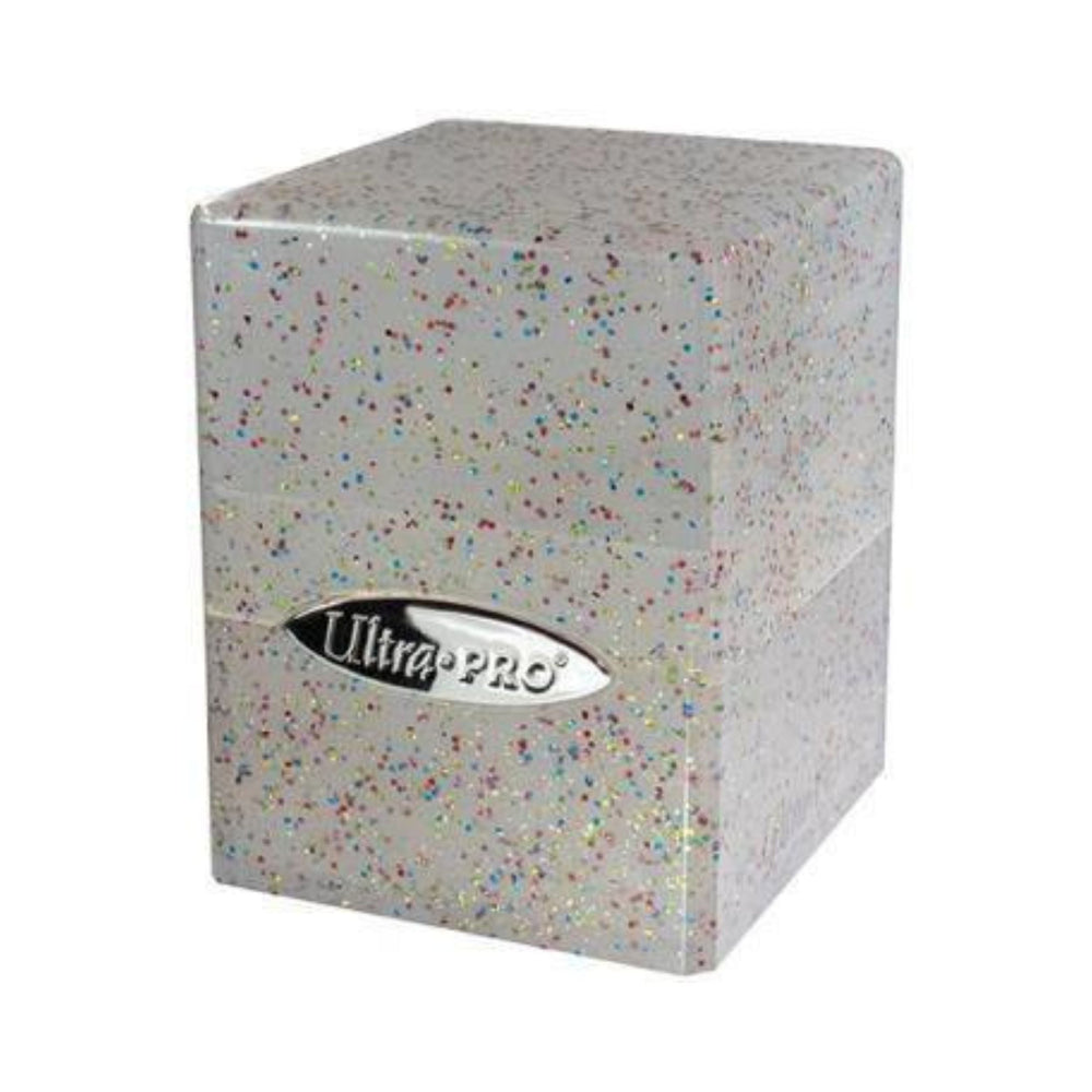 Ultra PRO Satin Cube Deck Box Glitter Clear Card Deck Box Holds 100 Plus Double Sleeved Cards