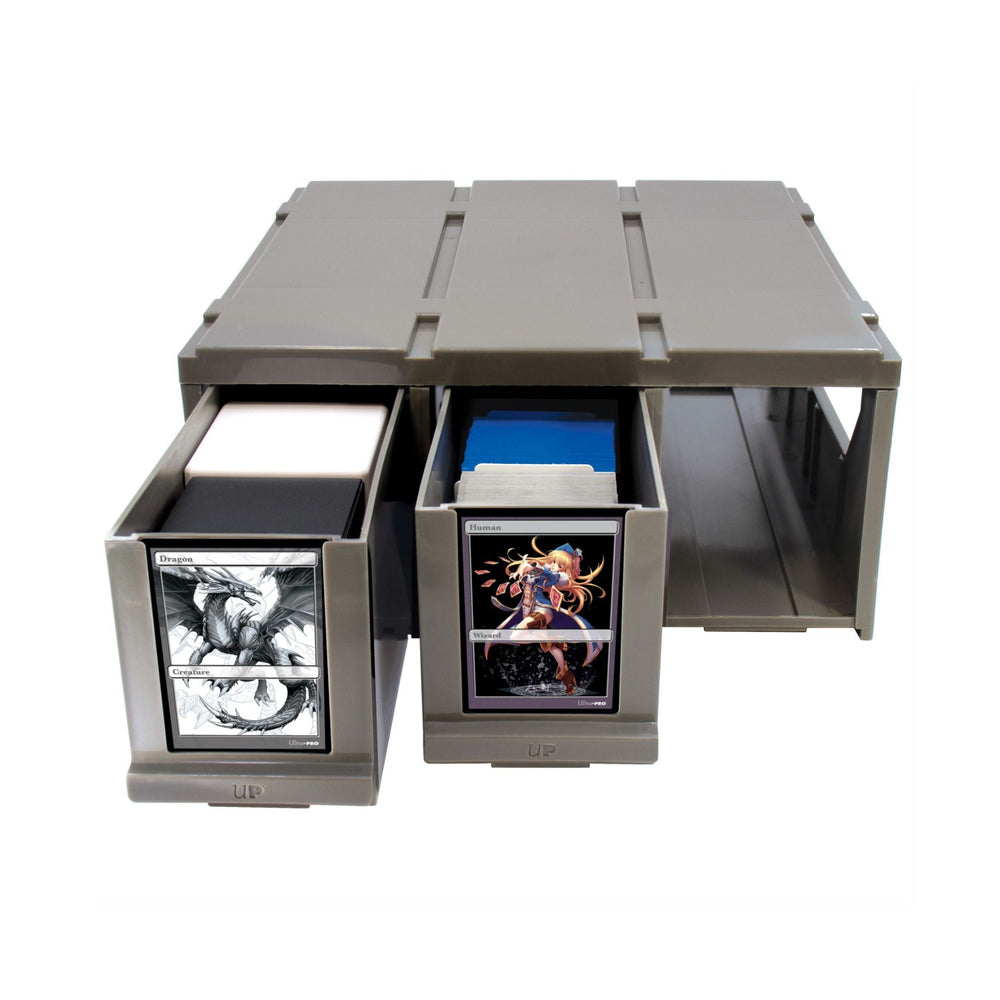 Ultra PRO PRO-Storage 3-Drawer Organizer for Trading Cards | Acid-Free, Non-PVC Card Storage Box with 9 Dividers | Holds Sleeved Cards, Toploaders & ONE-TOUCH Cases | Stackable Storage Solution