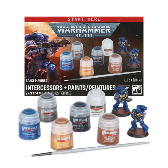 Warhammer 40,000 Intercessors with Paints Featuring 2 Citadel Miniatures, Citadel Paints & Brush