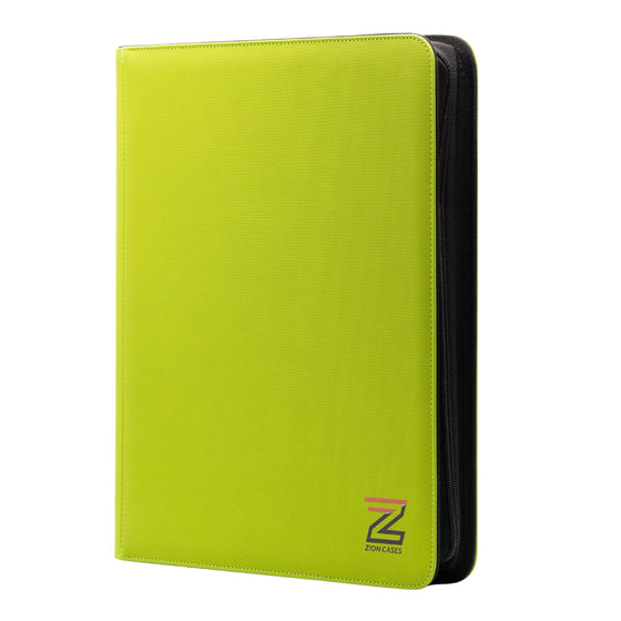 Zion Cases TopLoader 9 Pocket Binder Lime Green Trading Card Storage Album