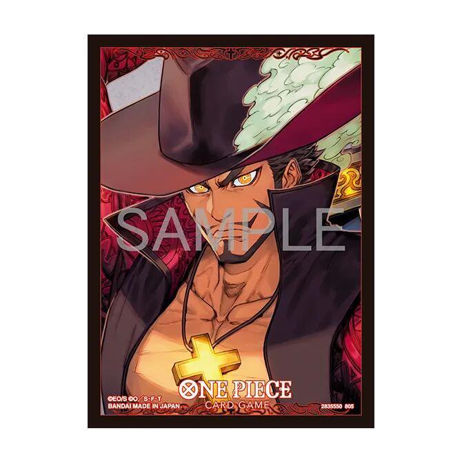 Bandai One Piece Card Game Sleeves Dracule Mihawk 70 Count Gloss Finish 2.6 x 3.6 Card Sleeves