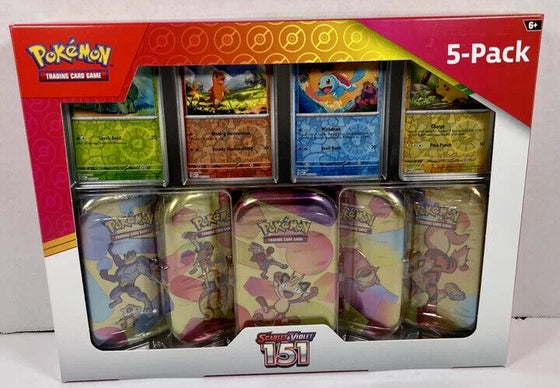 Pokemon TCG Scarlet & Violet 151 5 Pack Mini Tins - 10 Booster Packs inside
